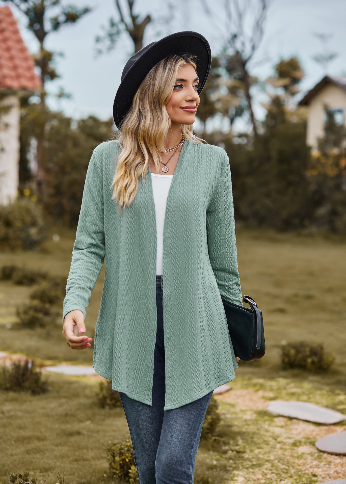 Autumn Winter ’s Color Long Sleeve Loose Cardigan Coat