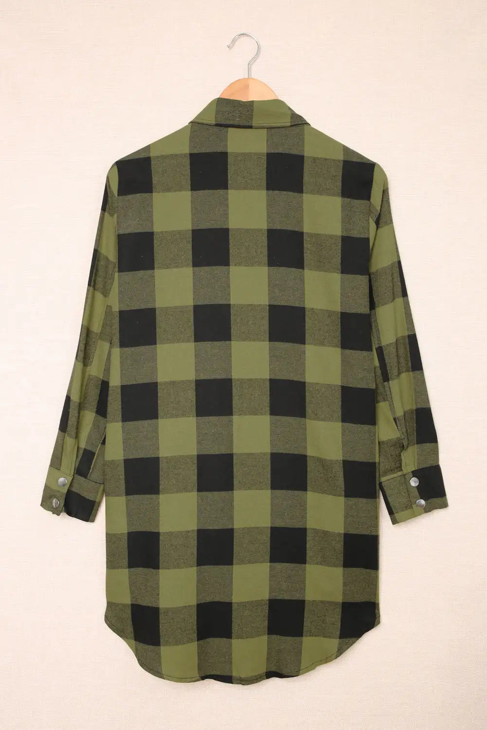Fresh Green Plaid Shirt Coat