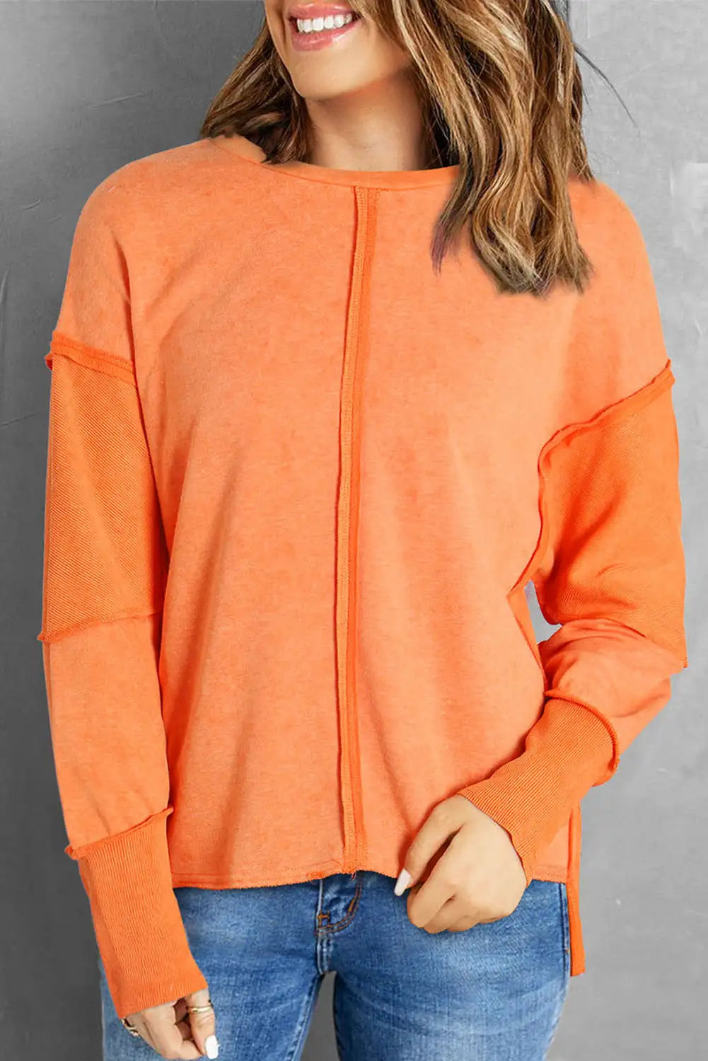Orange High Low Sweatshirt
