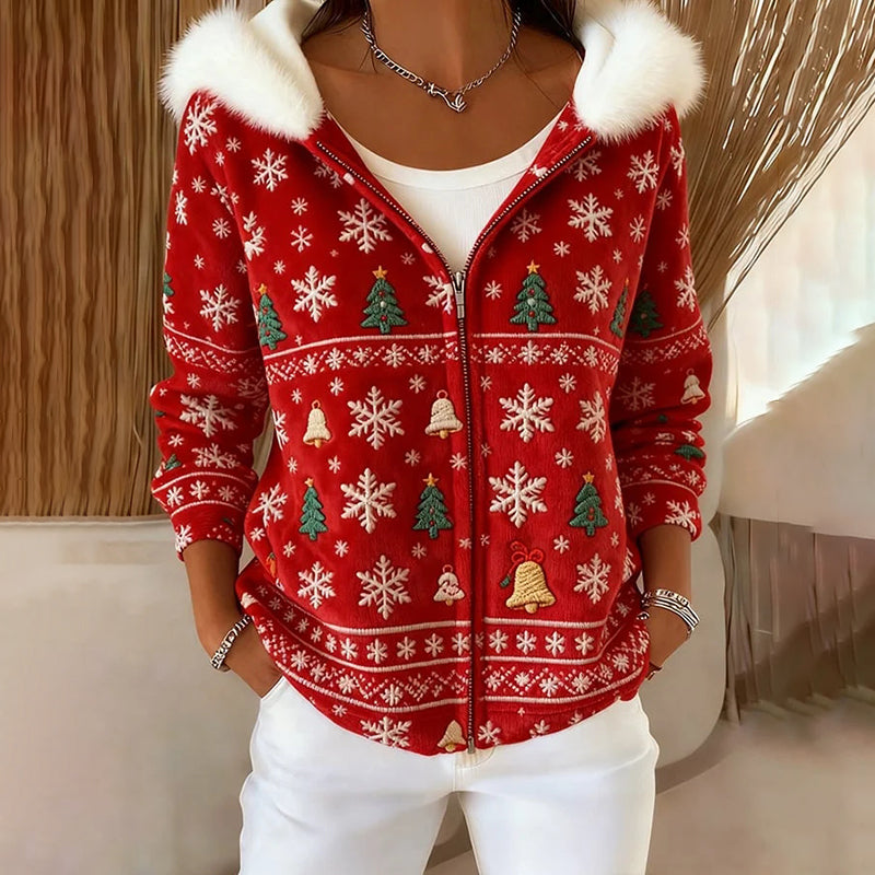 Women's Christmas Winter Warmth Knit Sweater Jacket artswardrobe