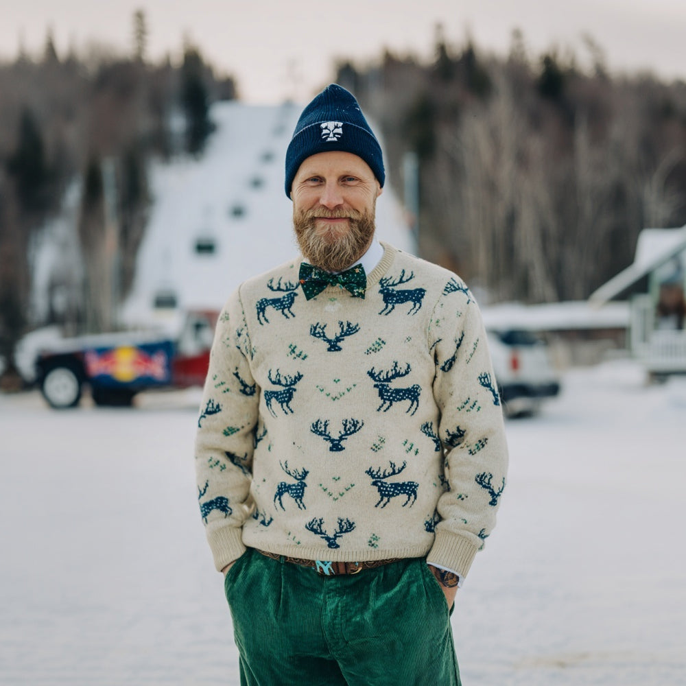Comstylish Men's Christmas Reindeer Cozy Knit Icelandic Sweater