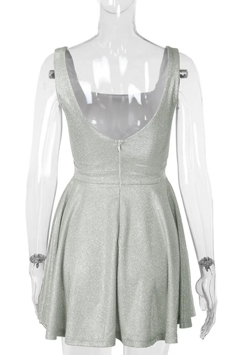 Color Backless U Neck Vest Dresses