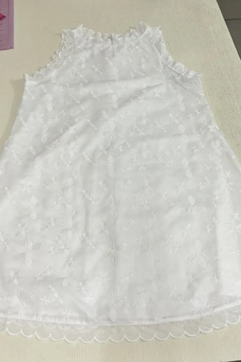 Sweet Vacation Embroidered Vest Dress Dresses