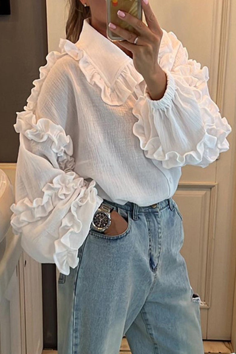 Sweet Buttons Peter Pan Collar Tops