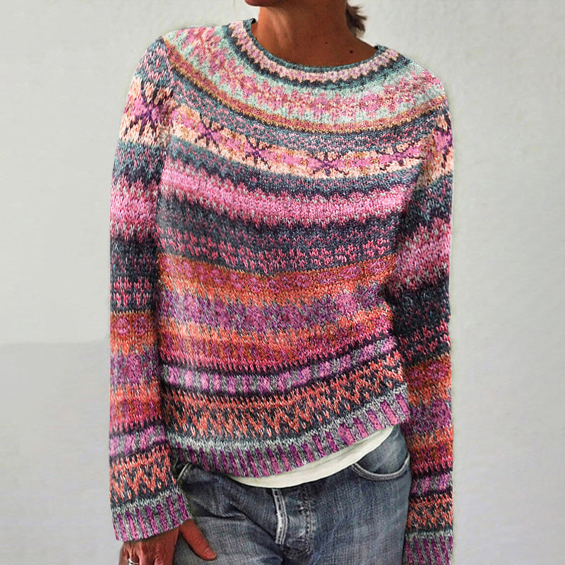 Vintage Fairman Island Knit Jacquard Crew Neck Sweater artswardrobe