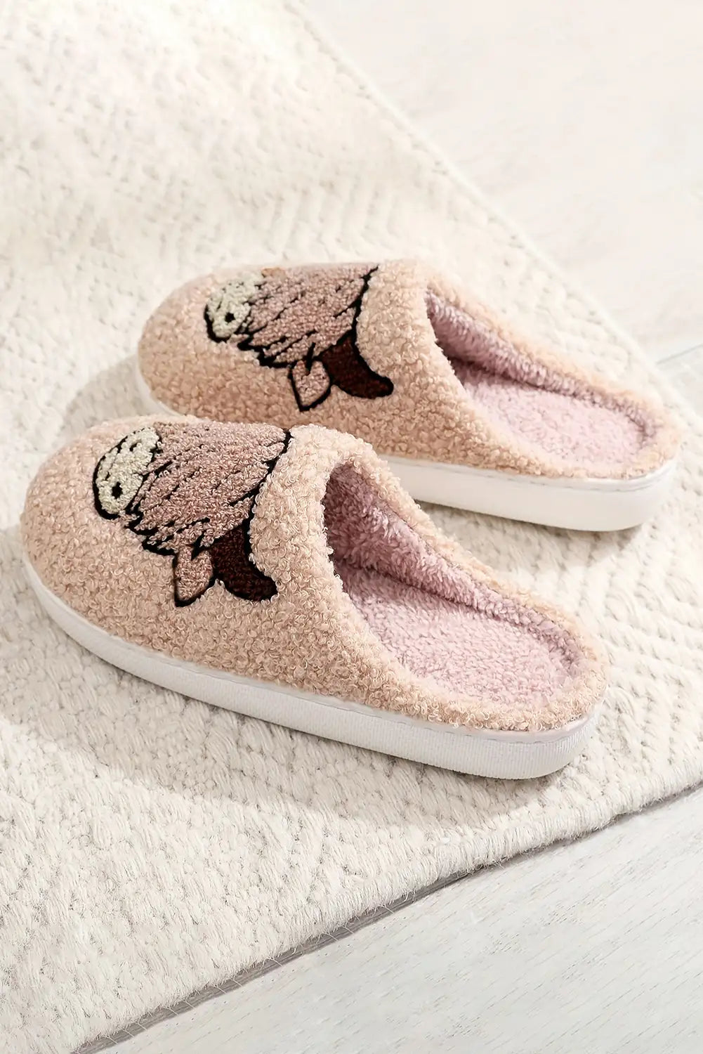 Cozy Parchment Animal Plush Slippers
