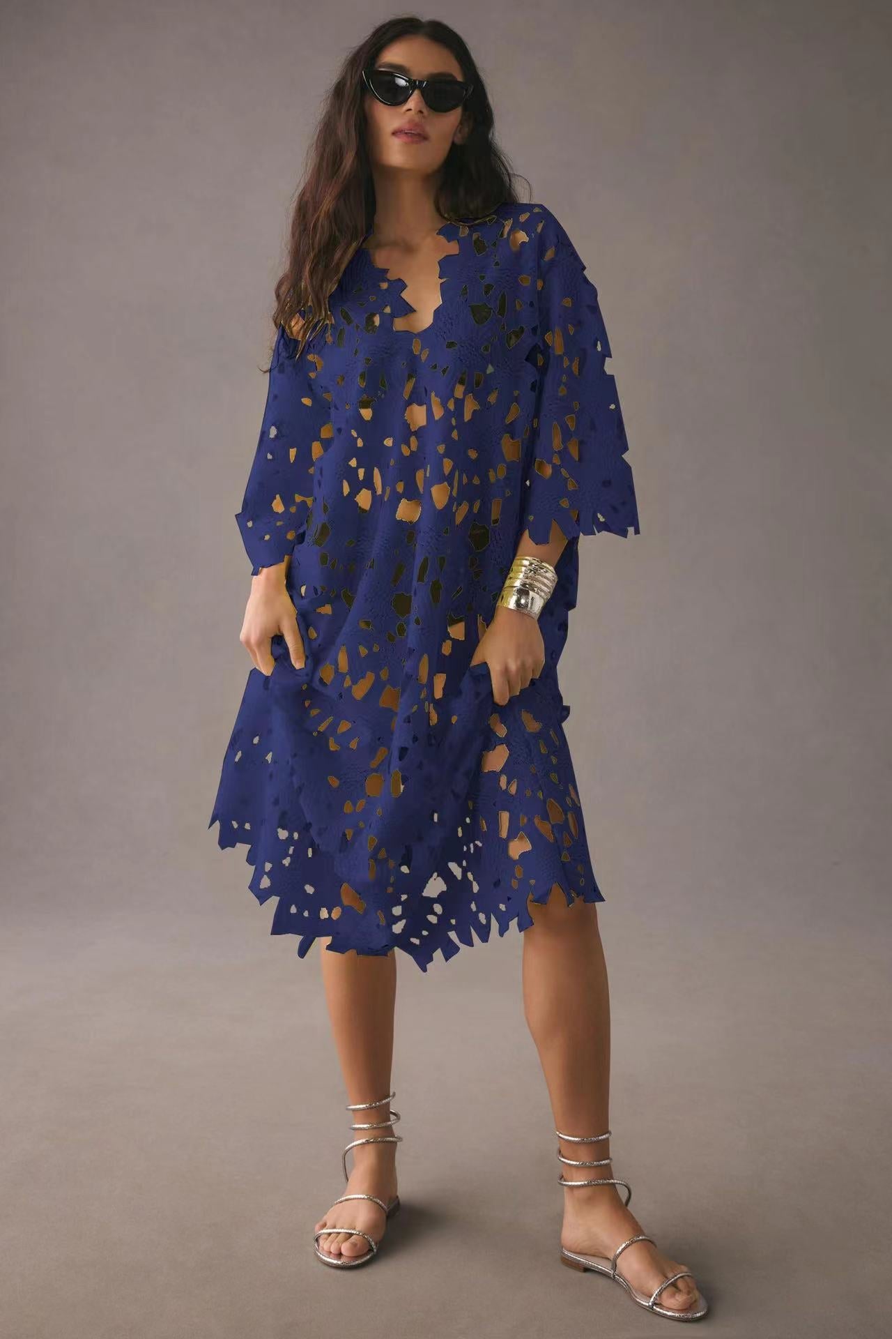 Loose Beach Vacation Blouse Lace Shirt