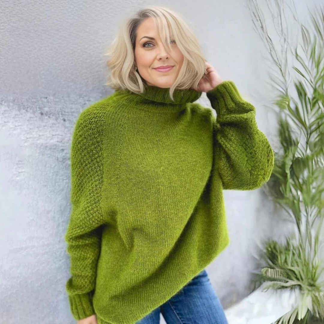 Jacinta® | Elegant apple green Angela turtleneck sweater