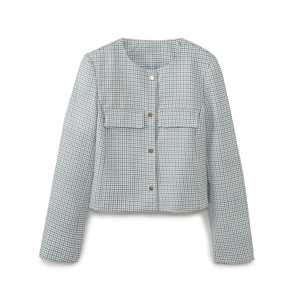 Fresh Mint Green Early Spring Classic Cardigan Short Coat + Pleated Skirt for
