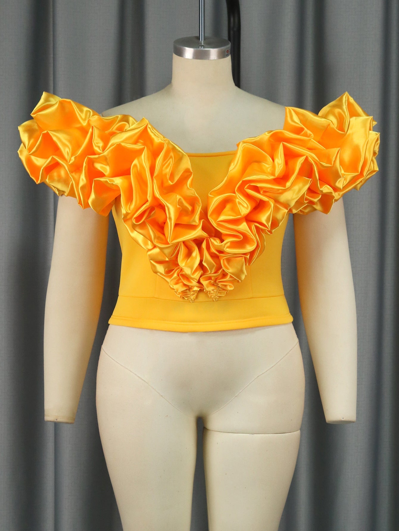 French Short Top Office Satin All-matching Wear