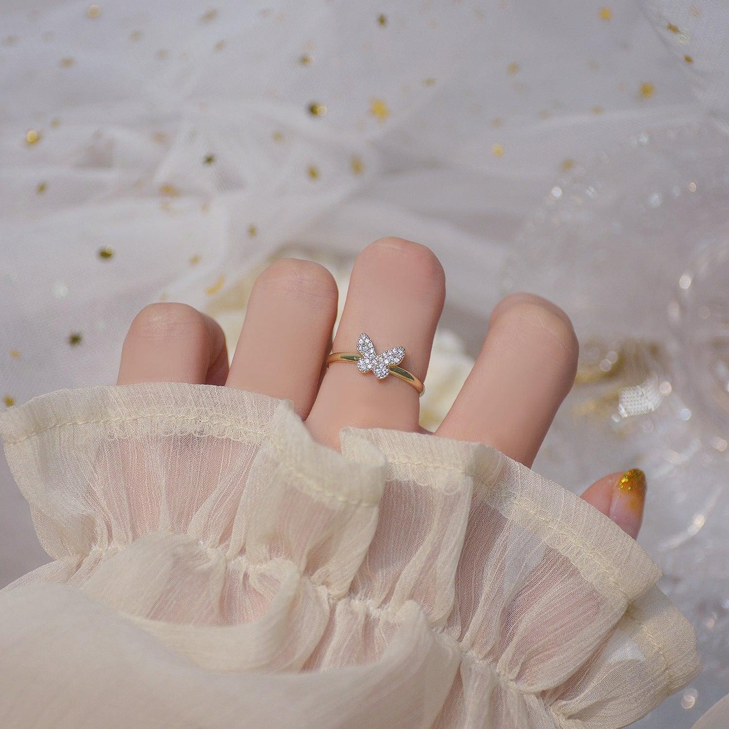 Golden Butterfly Ring