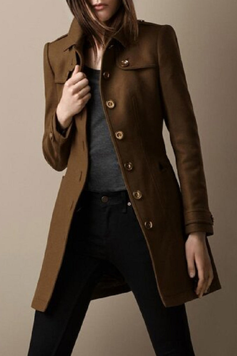 Patchwork Turndown Collar Outerwear