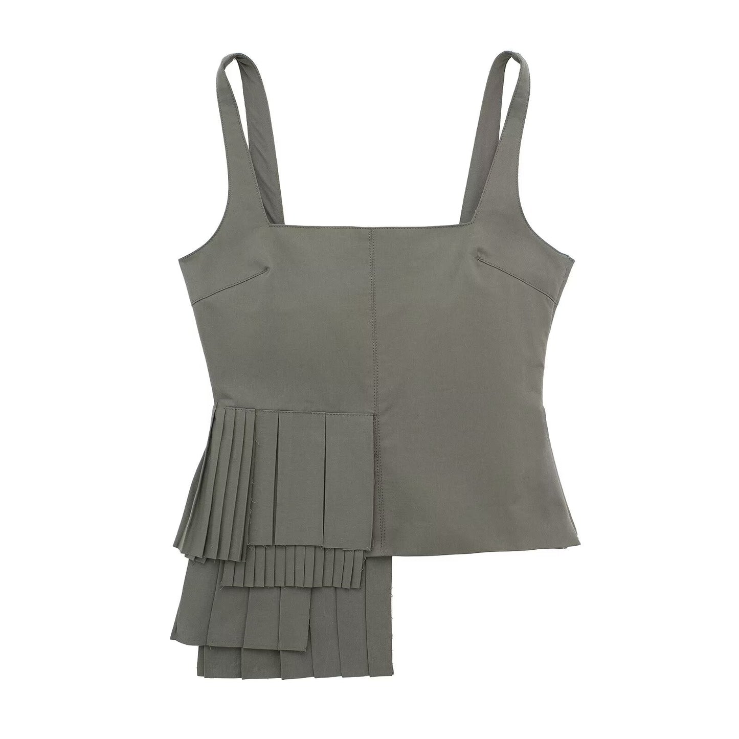 Laminated Decoration Windbreaker Fabric Slimming Camisole