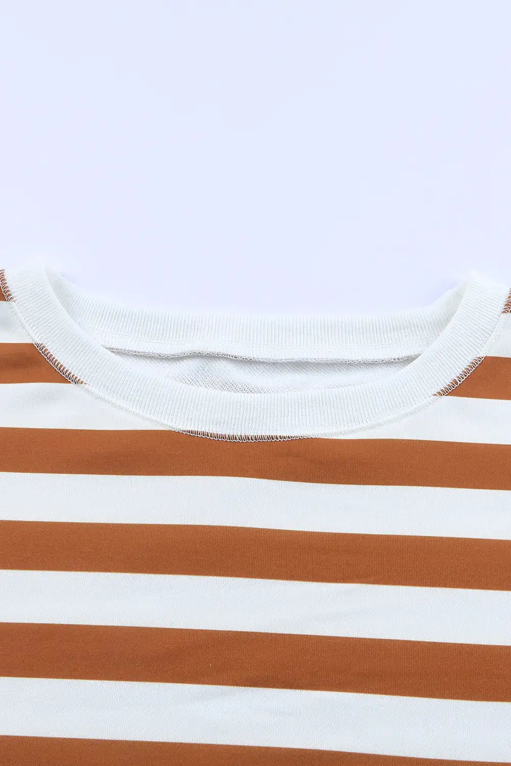 Striped Pullover Sweatshirt in Brown