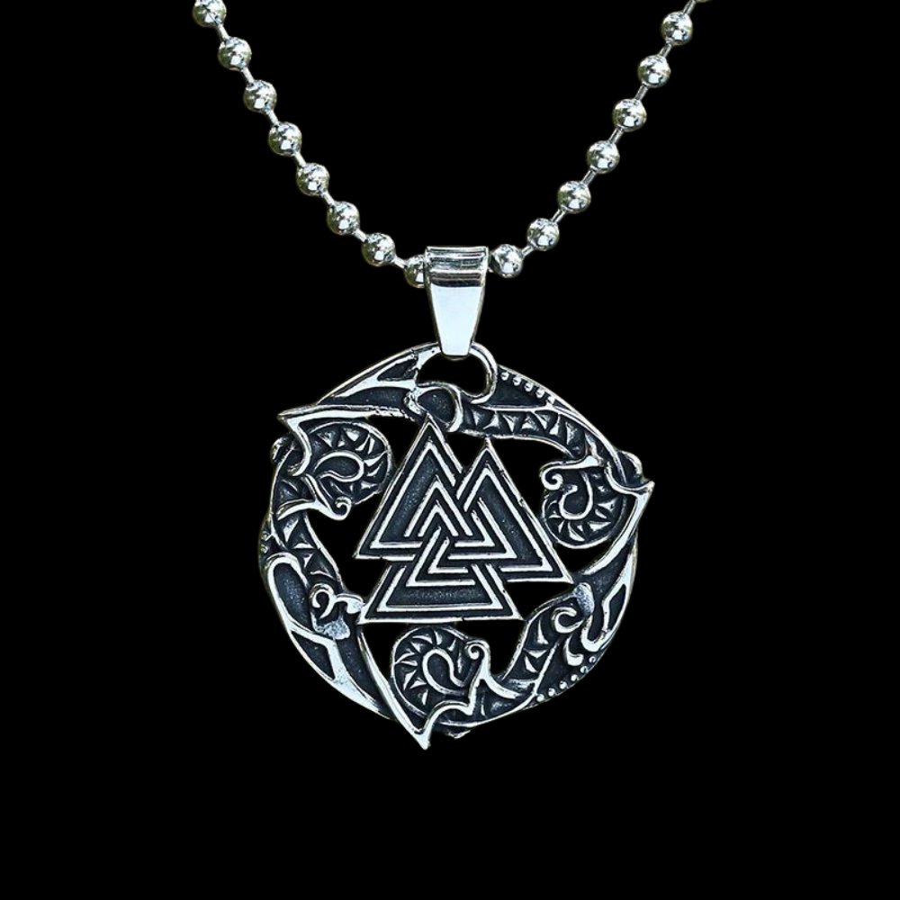 Wave Viking Valknut Pendant
