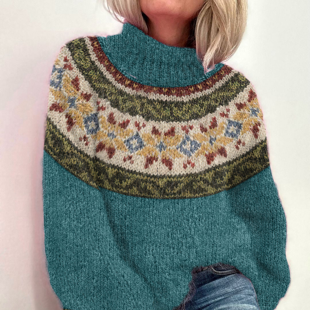 Vintage Fairman Island Tribal Pattern Cozy Sweater elevenforest