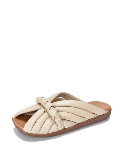 Summer Leahter Weave Flat Slippers Bn1013