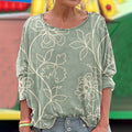 Comstylish Women's Vintage Flower Embroidery Art T Shirt