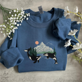 Comstylish Orca Whale Embroidered Sweatshirt