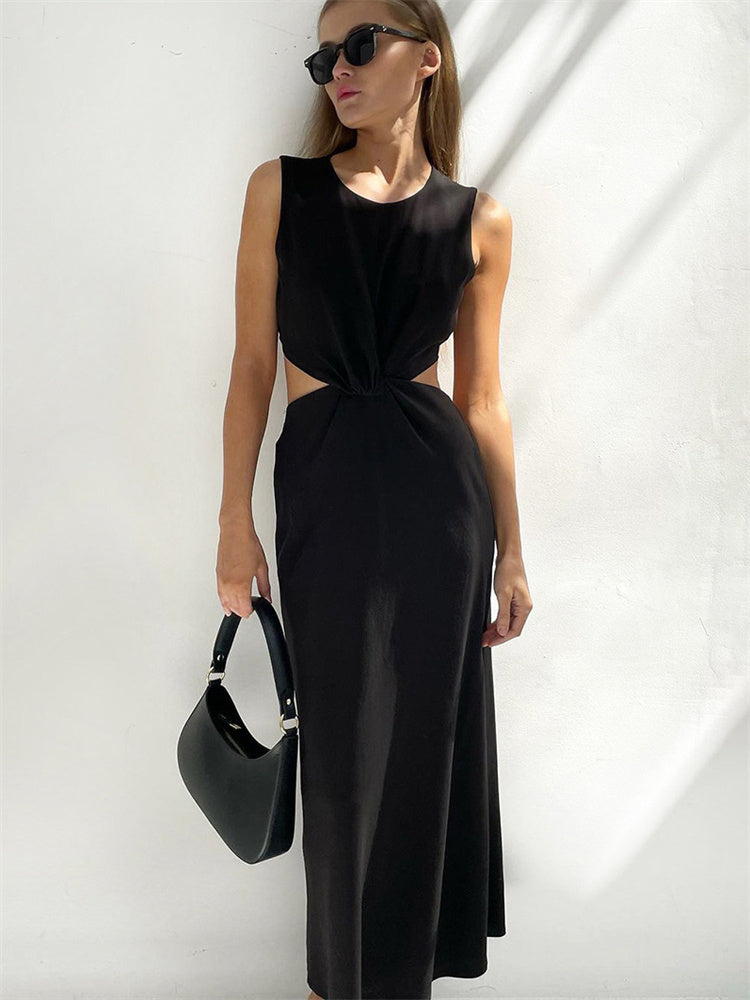 Tossy Patchwork Maxi Dress for Twist Summer Slim High Waist Hollow Out Party Looks Female Long Dress New