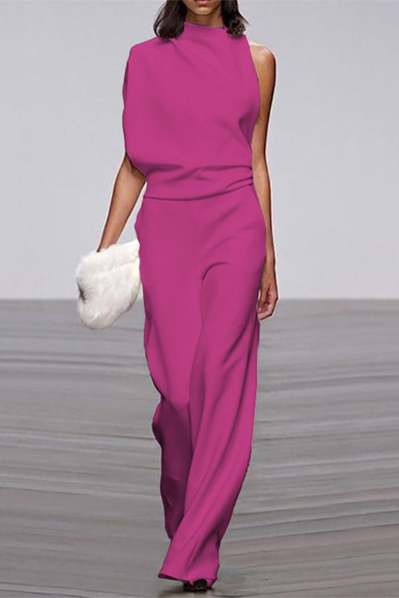 Patchwork Half a Turtleneck Boot Cut Jumpsuits(12 Colors)
