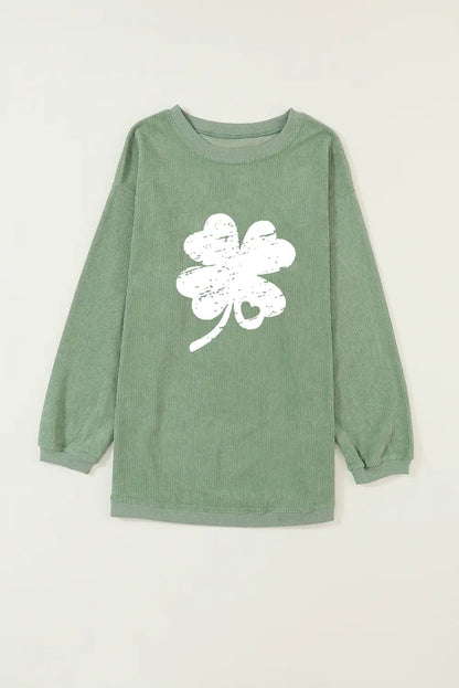 Grass Green Distressed Clover Sweatshirt