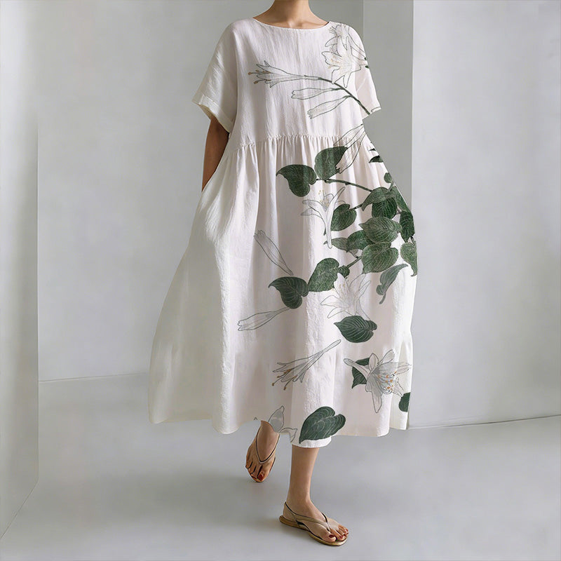 Comstylish Japanese Style Blooming Lily Leisure Dress