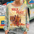 Comstylish Retro Walk For Peace Print T Shirt