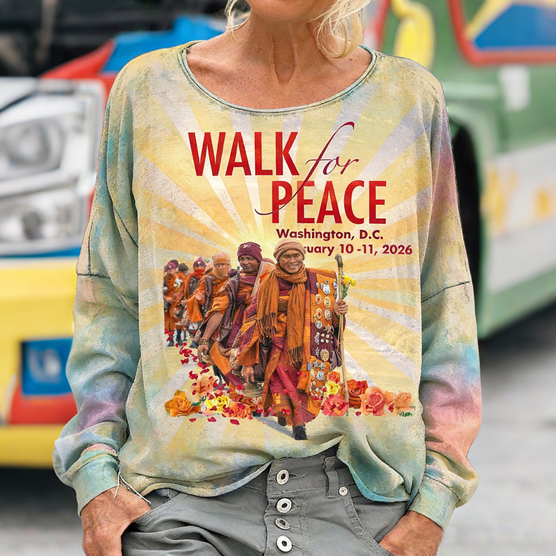 Comstylish Retro Walk For Peace Print T Shirt