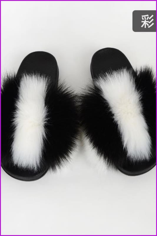 {5-7 Days Wait for Make} New Color Faux Fox Fur Slides F601