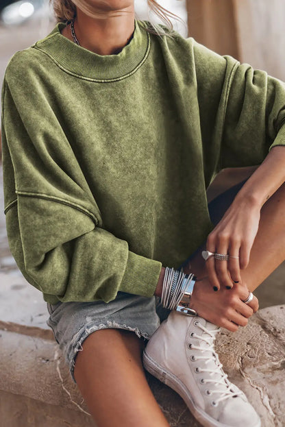 Green Drop Shoulder Sweatshirt