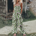 Women's Scottish Thistle Print Loose Jumpsuit elevenforest