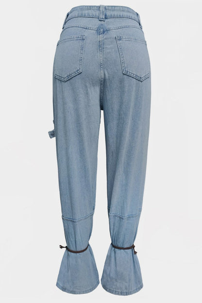 Pocket Belted Regular Denim Jeans (subject to the Actual Object )