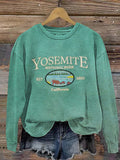 Comstylish Protect National Parks Embroidered Slogan Casual Sweatshirt