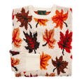 Maple Leaf Print Knitted Pullover Sweater artswardrobe