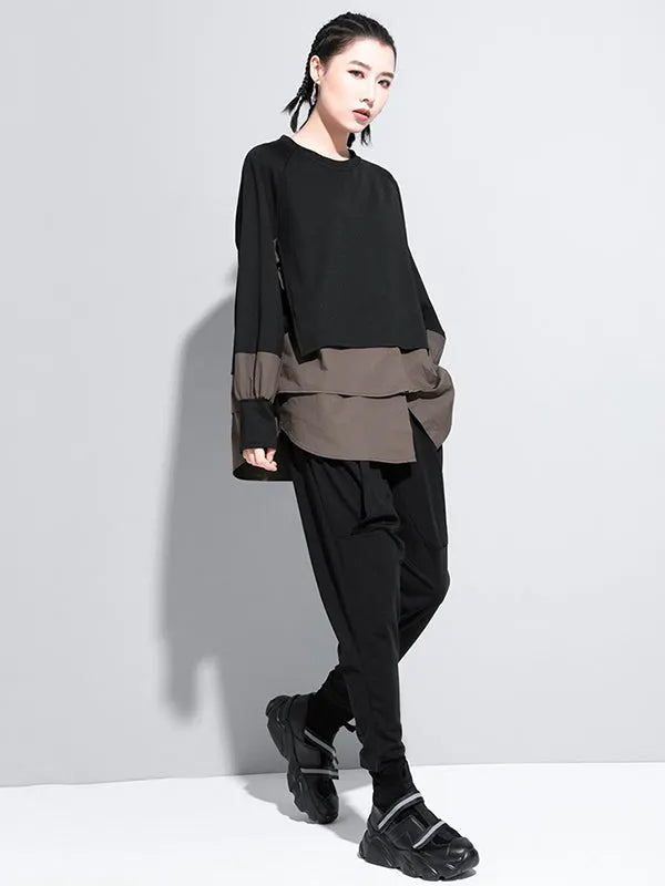 False Two Split-joint Long Sleeve T-shirt