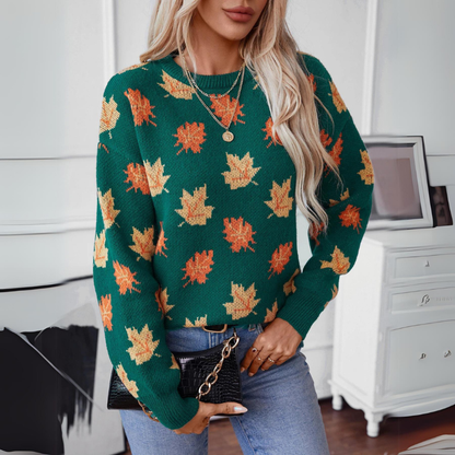 Guillermina® | Women's sweater with autumn leaves