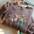 Comstylish Floral Embroidered Sweatshirt