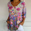 Vintage Bohemian Vintage Floral Art T-shirt elevenforest