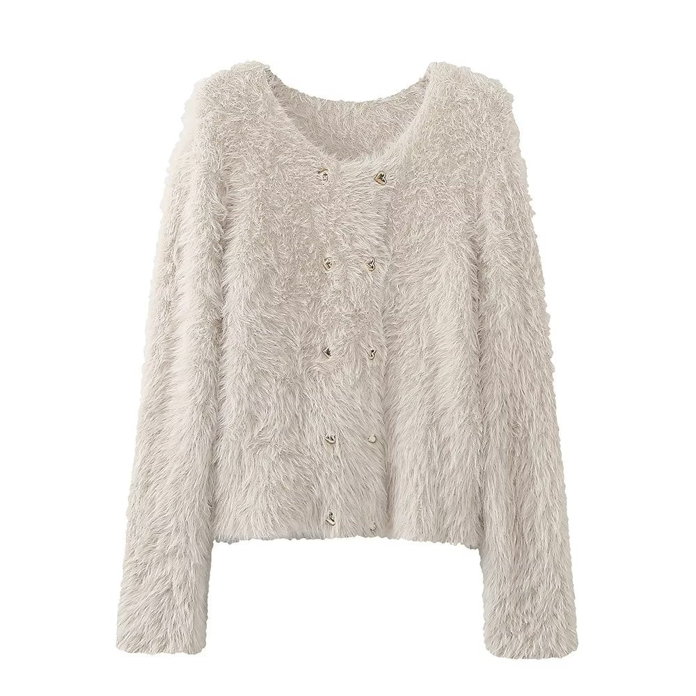 Gentle Mink Fur Sweater Coat: ’s Winter Knit Cardigan