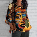 Comstylish Women's Juneteenth African Celebration Art Print Linen Blend T-shirt