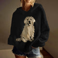 Comstylish Classic Fuzzy Golden Retriever Dog Felt Cozy Knit Hooded Sweater