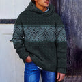 Irish Celtic Jacquard Knit Vintage Men's Hooded Sweater elevenforest