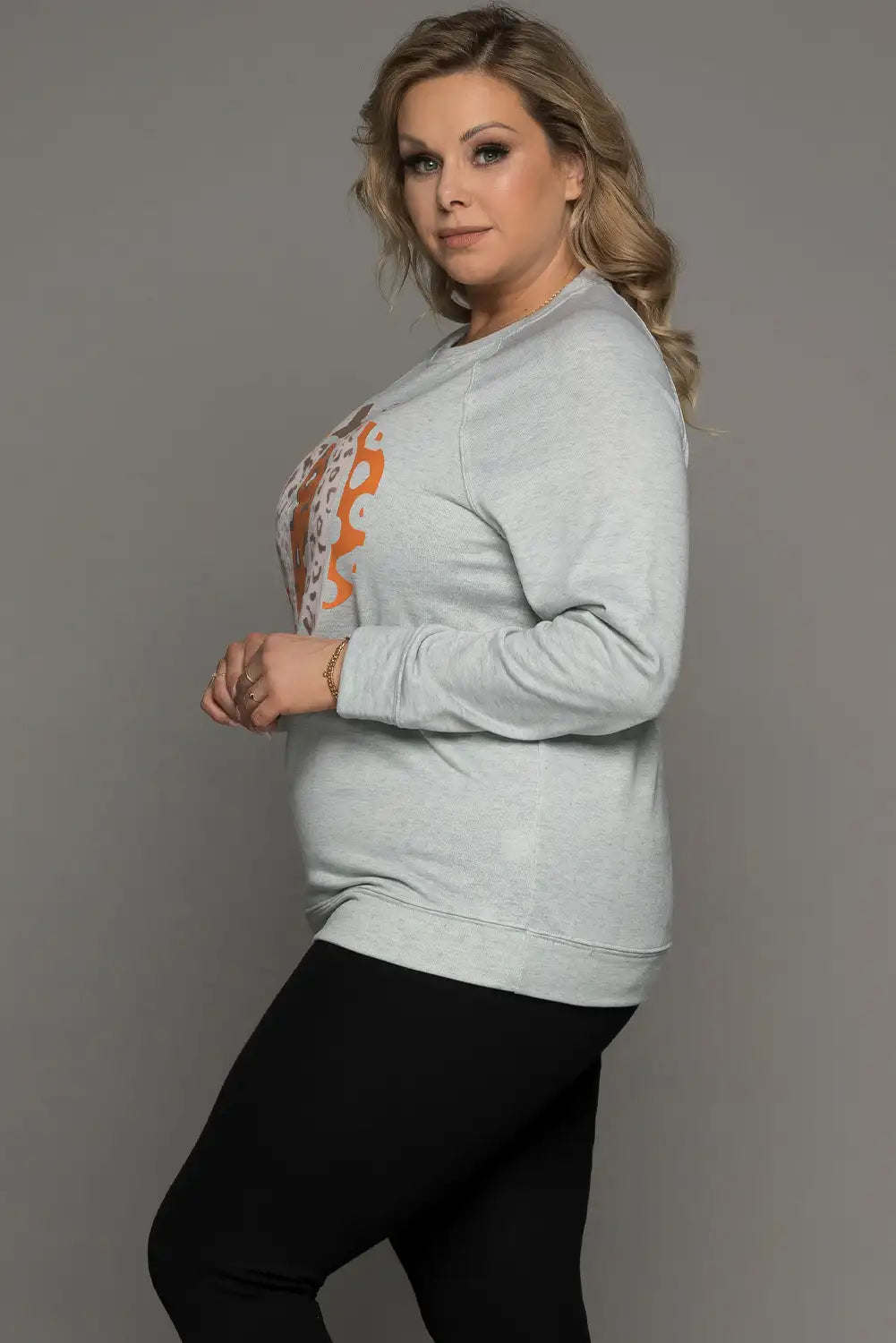 Leopard Print Halloween Gray Sweatshirt