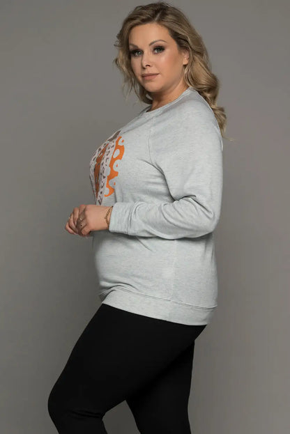 Leopard Print Halloween Gray Sweatshirt