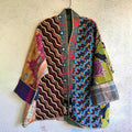 Japanese Style Spliced ​​floral Contrasting Kimono elevenforest