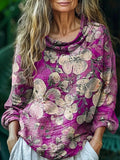 Women's Floral Pattern Art Print Casual Comfort Cotton Shirt