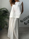 Women's cotton and linen casual suit