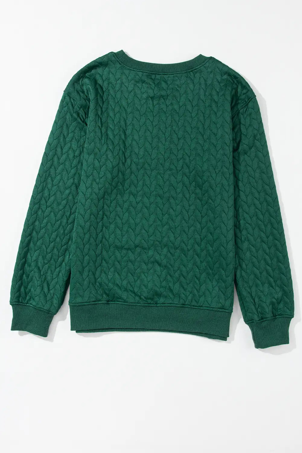Merry and Bright Cable Knit Green Sweatshirt