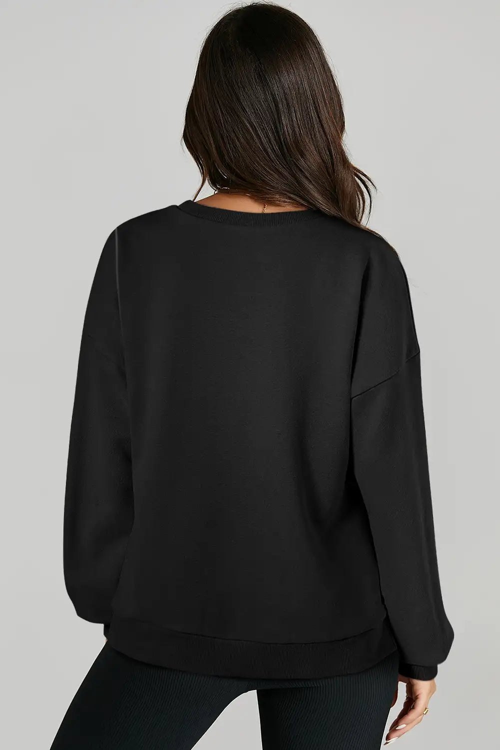 Black High Low Hem Sweatshirt